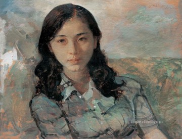 Chino Painting - Mujeres jóvenes hacha